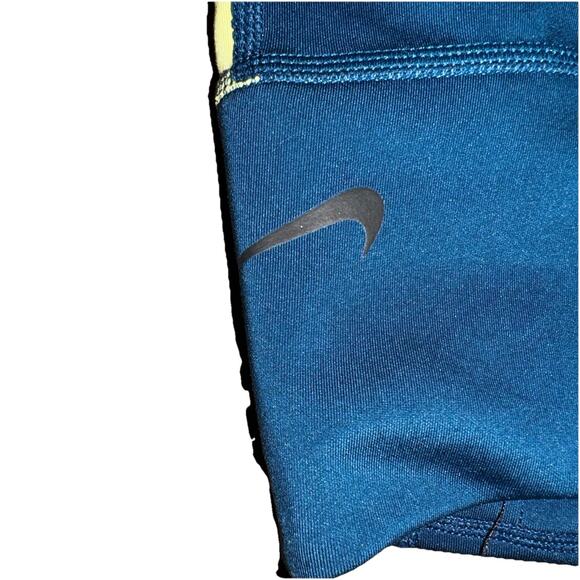 Nike Leggings XS Blue White Side Stripe Logo High Waist Ankle Pocket Tuxedo Gym - Picture 4 of 8